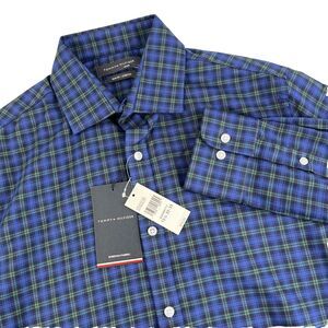 New Mens Tommy Hilfiger Long Sleeve Button Up Shirt Sz M 15-1/2 32-33 Blackwatch